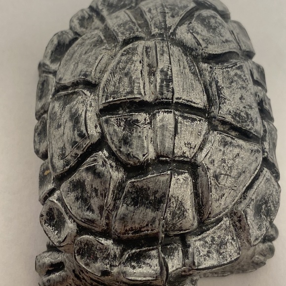 Vintage Turtle figurine painted Black and silver Made in Italy - Picture 14 of 15